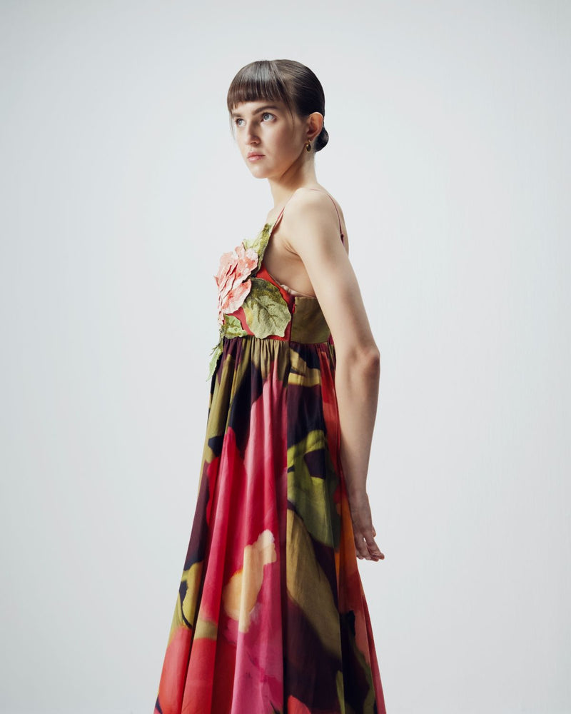 Manhattan Patchwork Dress satin by YAM in multi color for women Worldwide