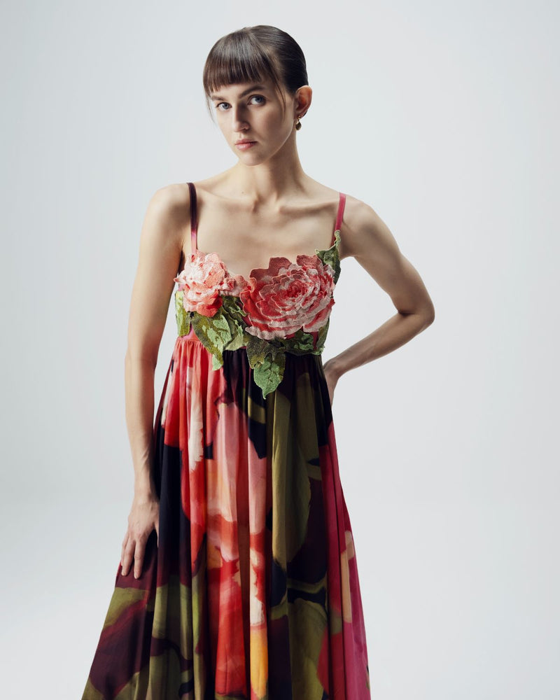 Manhattan Patchwork Dress satin by YAM in multi color for women Worldwide