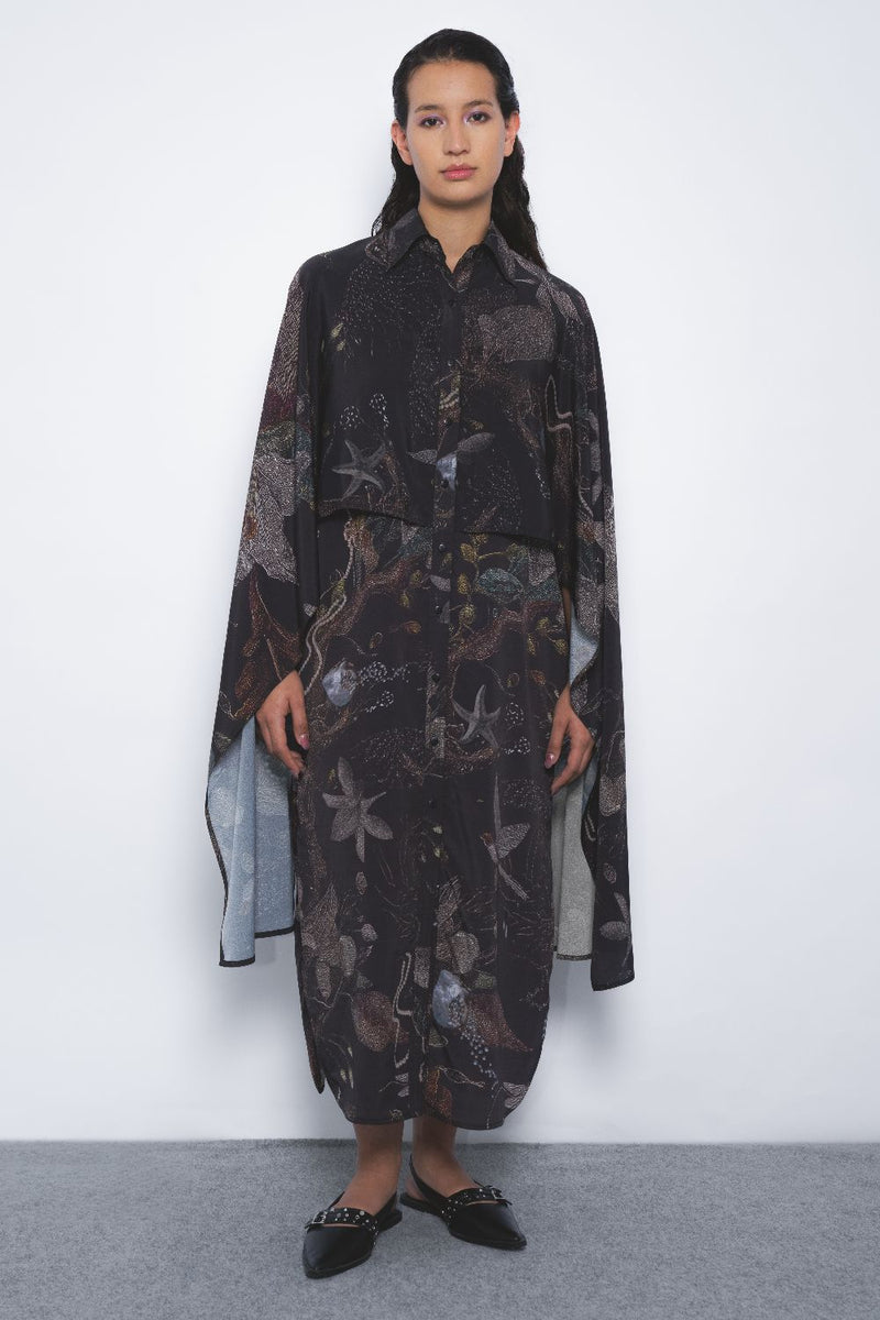 Manto Shirt Dress in Silva Print by Leh Studios for women Worldwide