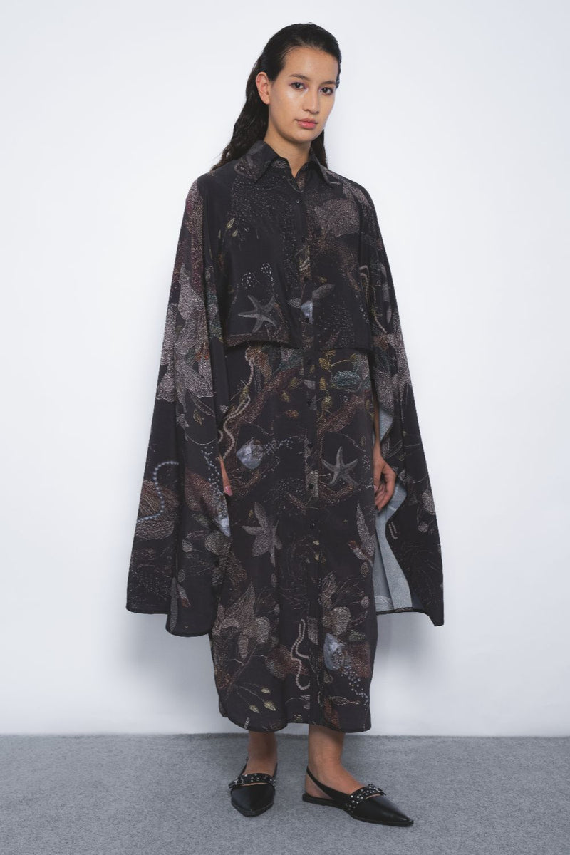 Manto Shirt Dress in Silva Print by Leh Studios for women Worldwide