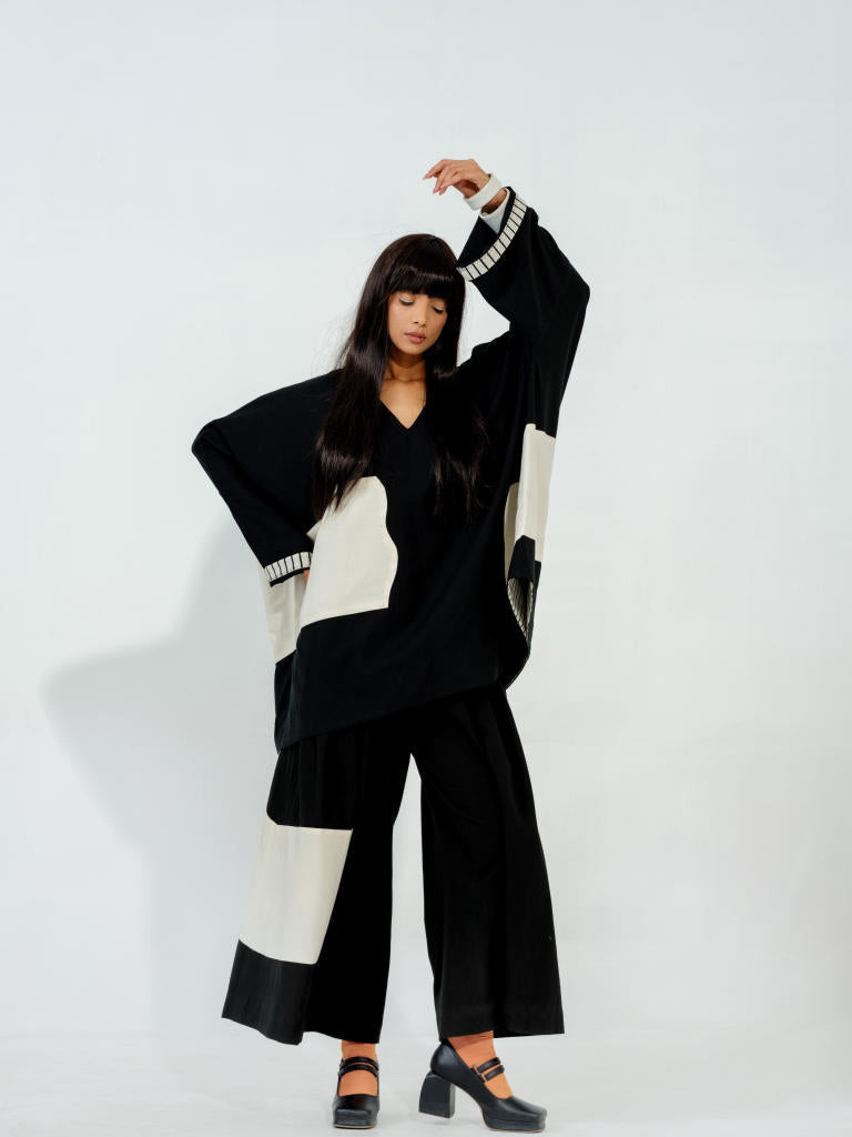 Manuka Top cotton matty tops and shirts by Stoique in black, natural for women Worldwide