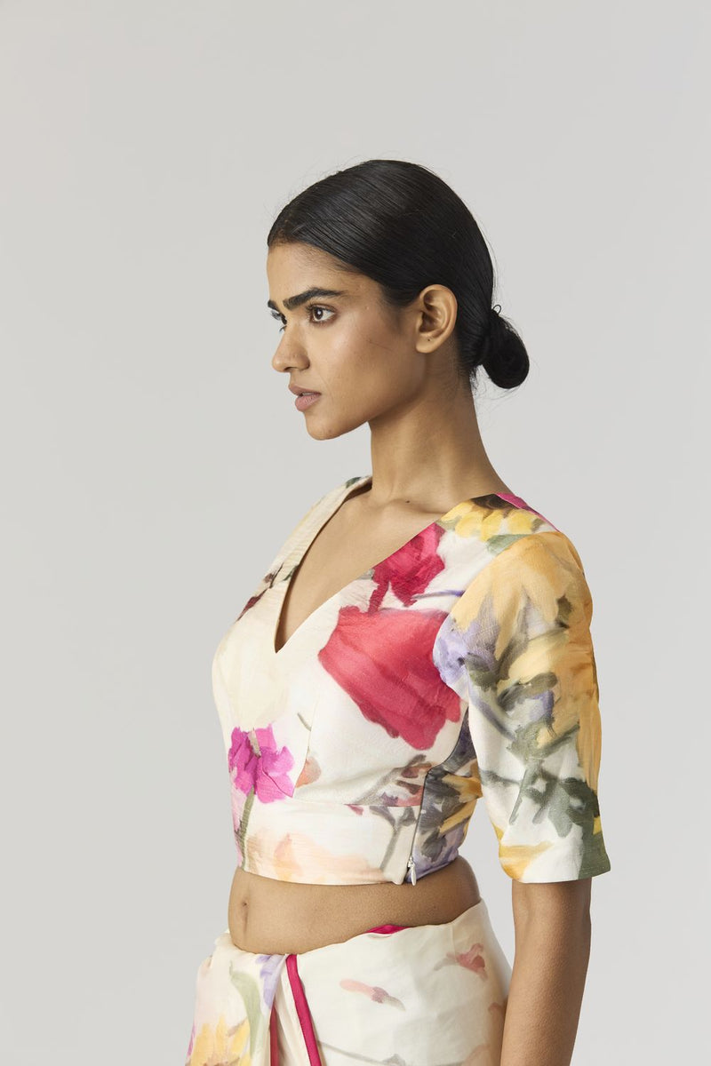 MARIA BLOUSE silk by Yam in white color for women Worldwide