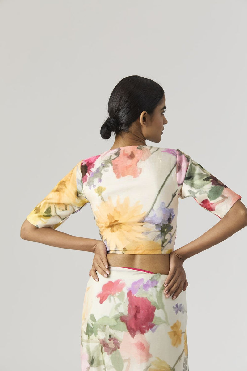 MARIA BLOUSE silk by Yam in white color for women Worldwide
