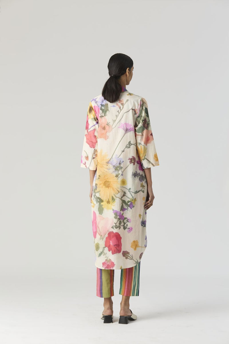 MARIA LONG KURTA SET cotton by Yam in white color for women Worldwide