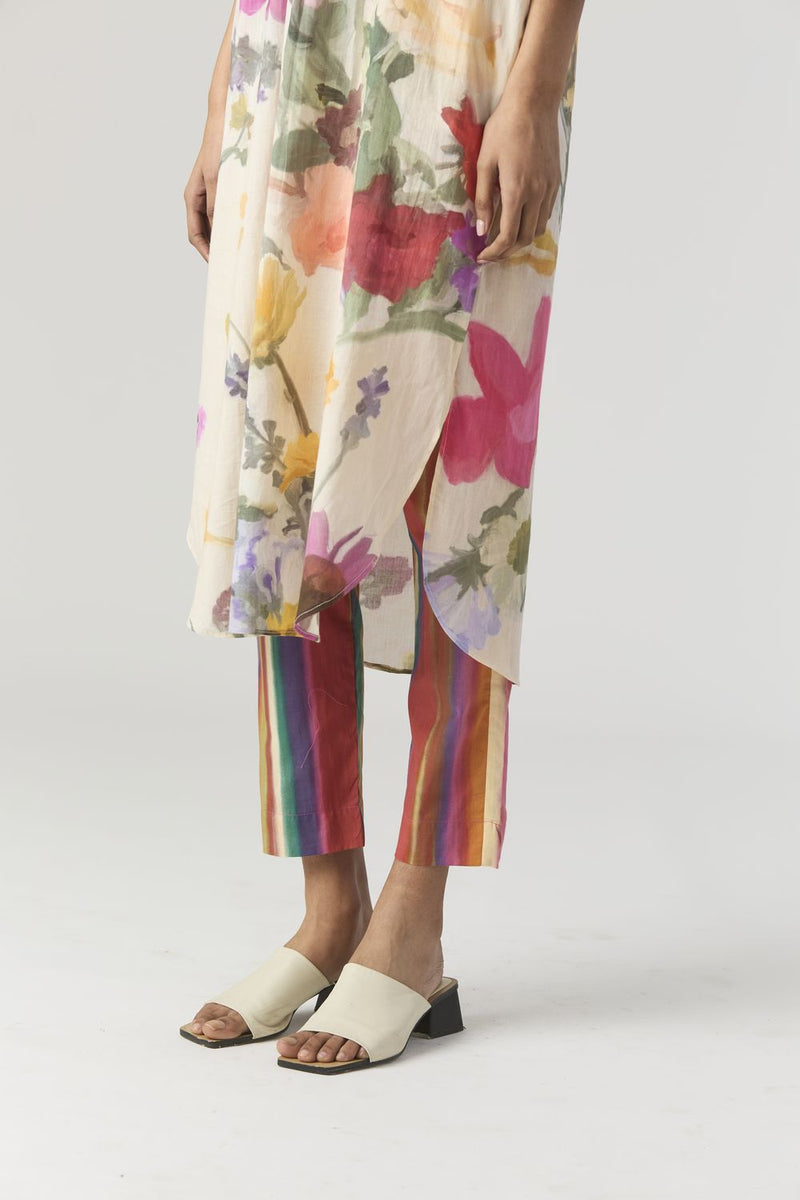 MARIA LONG KURTA SET cotton by Yam in white color for women Worldwide