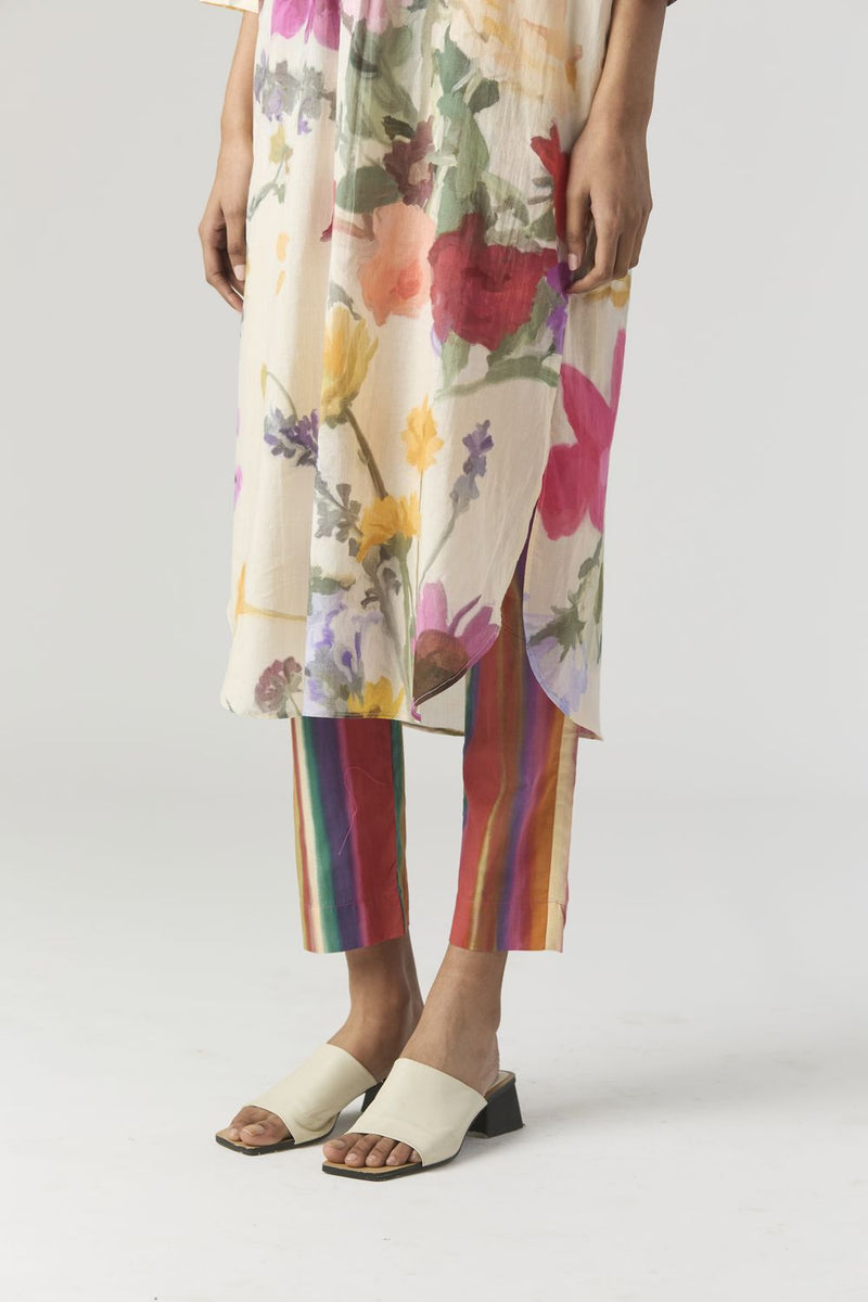 MARIA LONG KURTA SET cotton by Yam in white color for women Worldwide