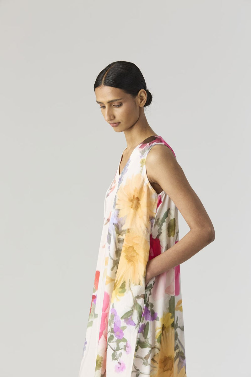 MARIA LONG DRESS satin by Yam in white color for women Worldwide