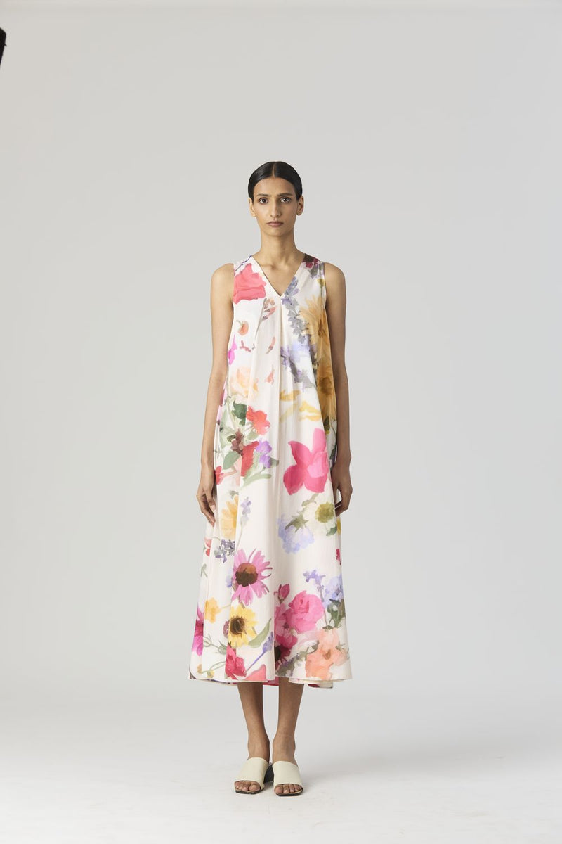 MARIA LONG DRESS satin by Yam in white color for women Worldwide