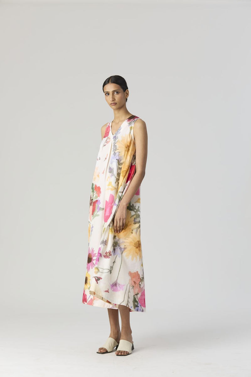 MARIA LONG DRESS satin by Yam in white color for women Worldwide