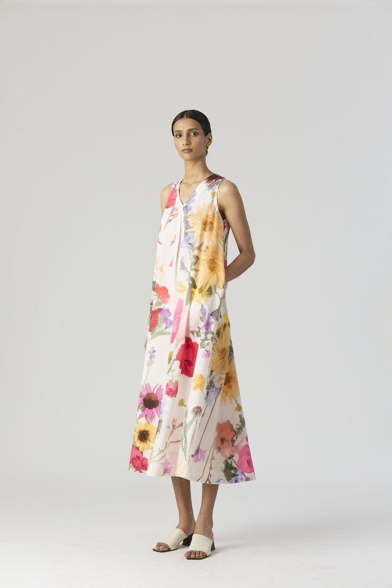 MARIA LONG DRESS satin by Yam in white color for women Worldwide