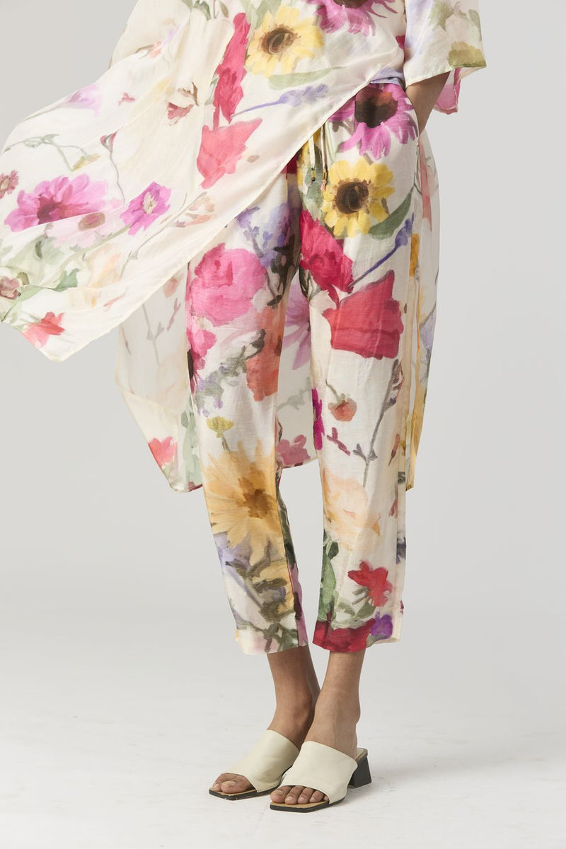 MARIA KAFTAN SET silk by Yam in white color for women Worldwide