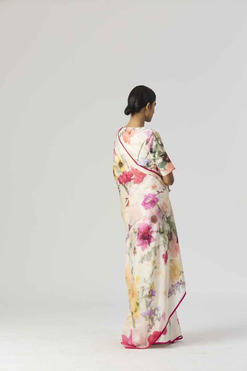 MARIA SAREE by Yam in white color for women Worldwide