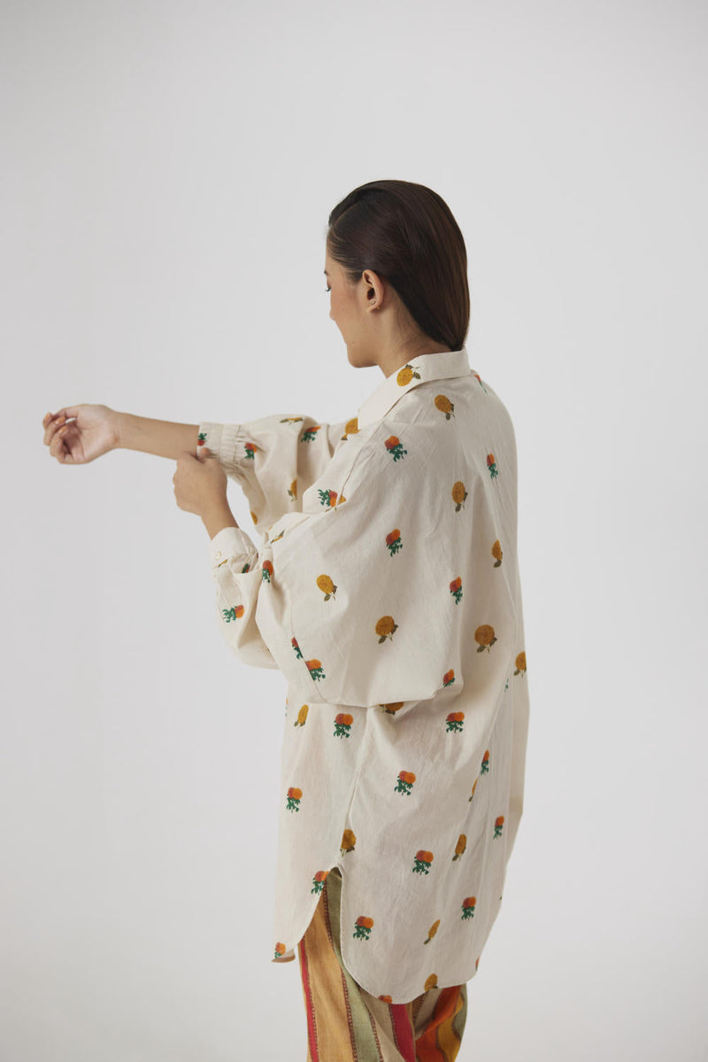 MARIGOLD CO-ORD cotton by Yam in beige color for women Worldwide