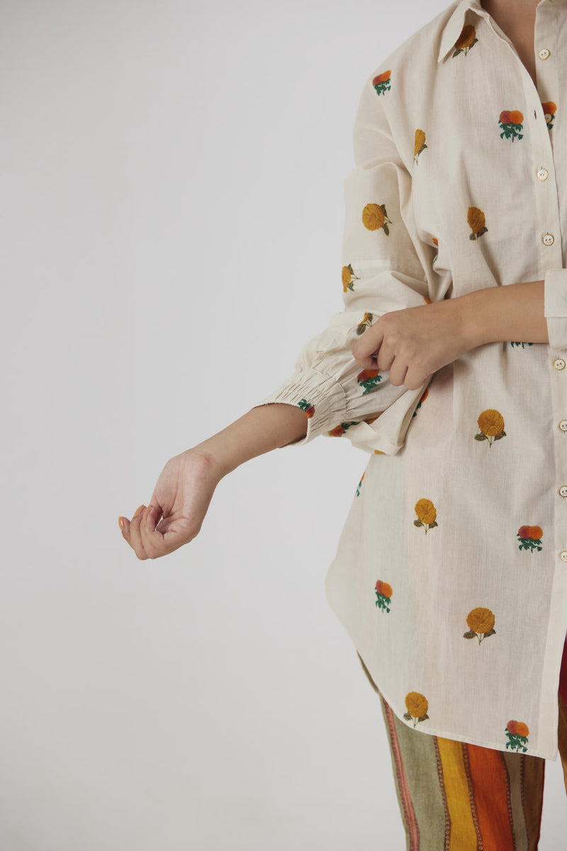 MARIGOLD CO-ORD cotton by Yam in beige color for women Worldwide