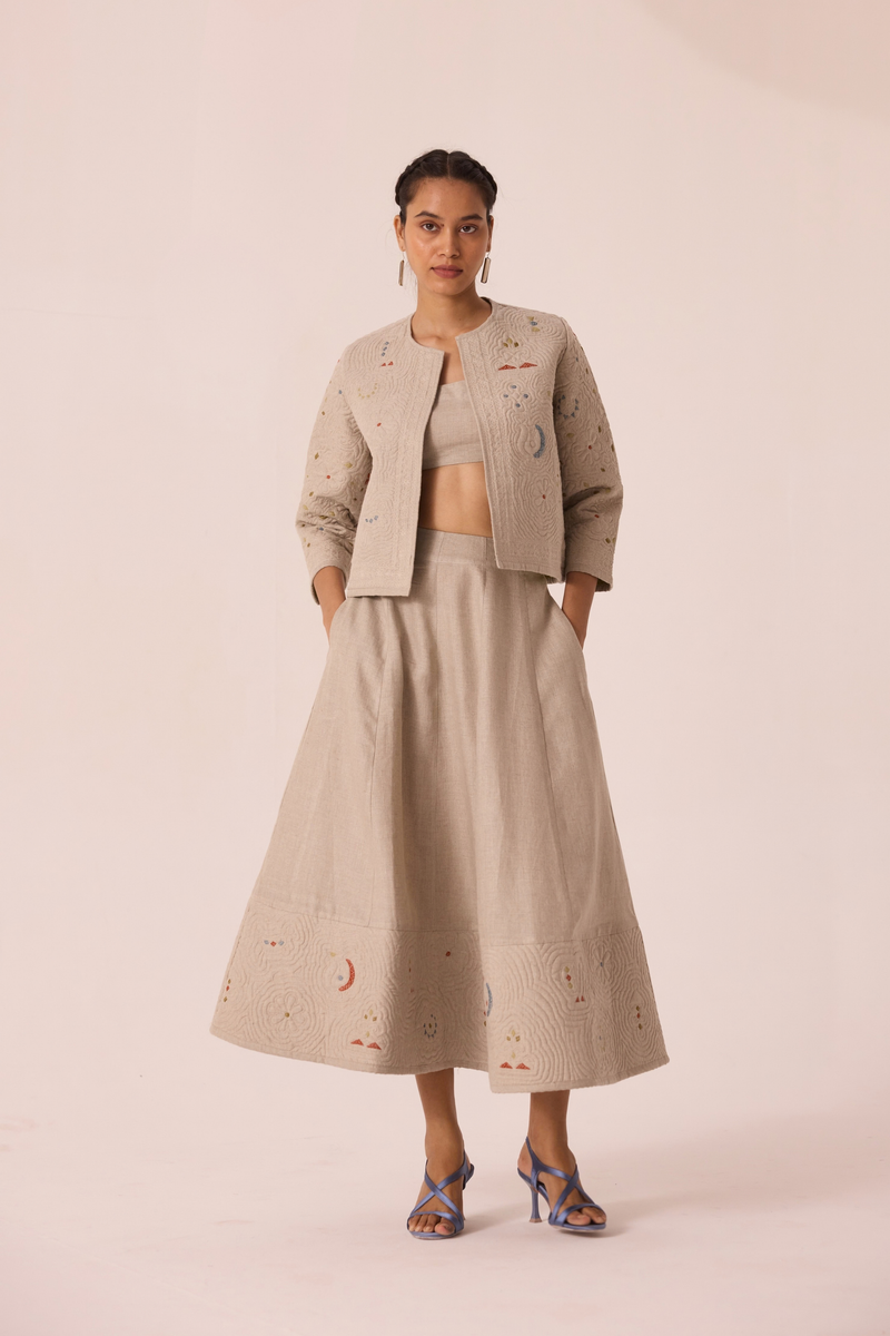 Marner Hand Quilted Embroidered Skirt