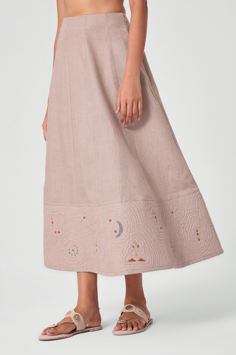 Marner Hand Quilted Embroidered Skirt