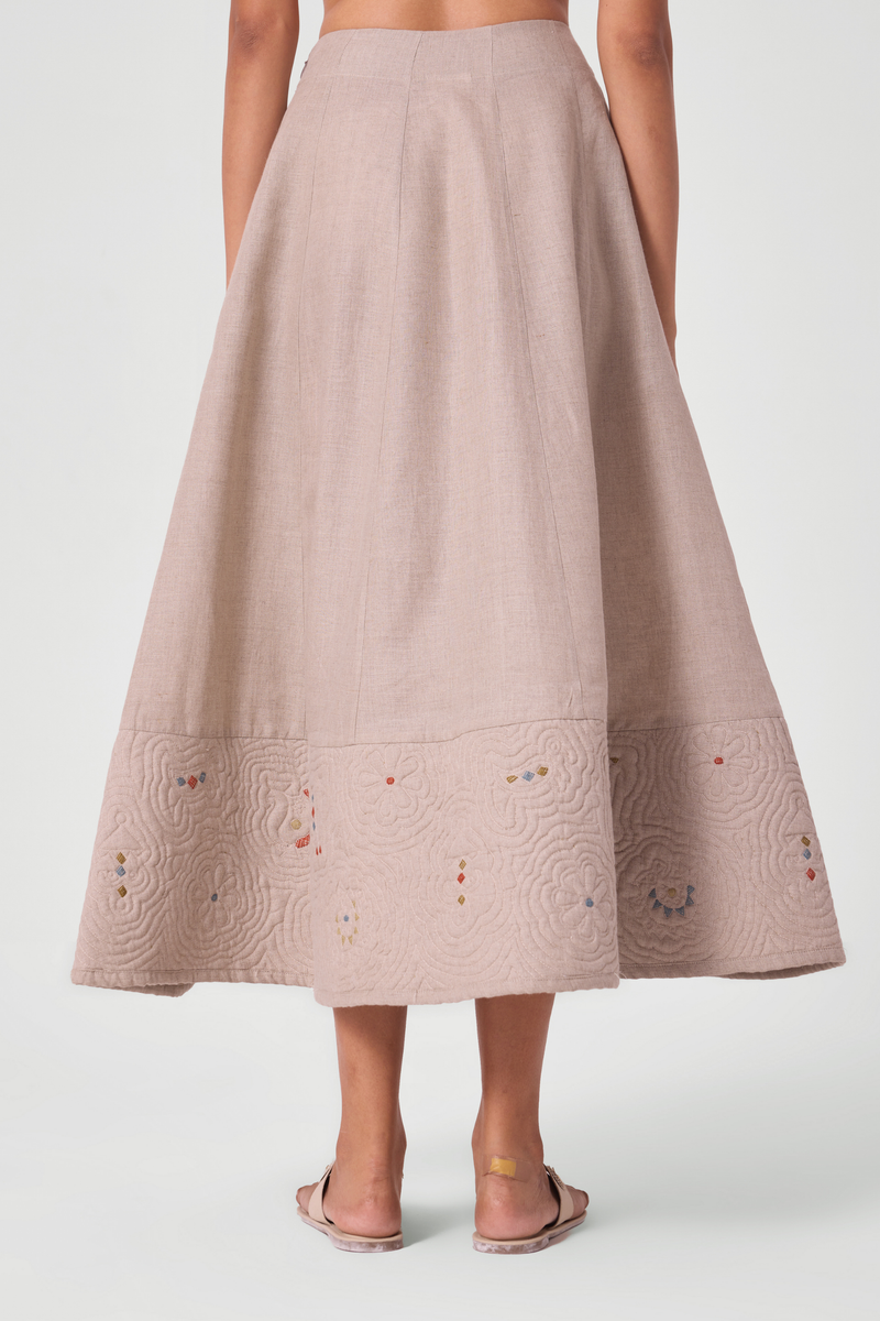 Marner Hand Quilted Embroidered Skirt