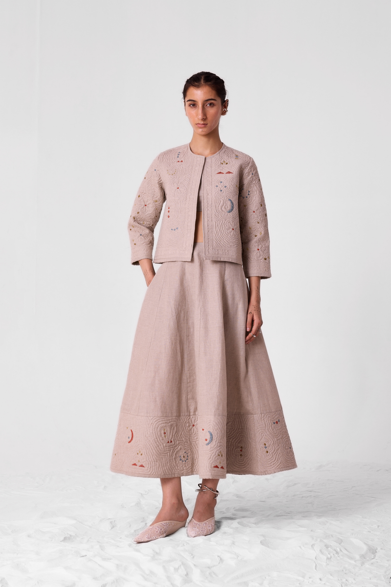 Marner Hand Quilted Embroidered Skirt