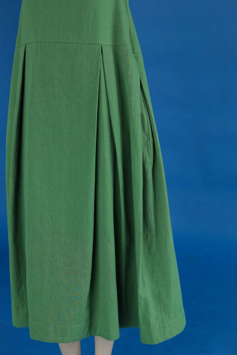Veirra Dress-Green cotton by MASON AND MILL in green color for women Worldwide