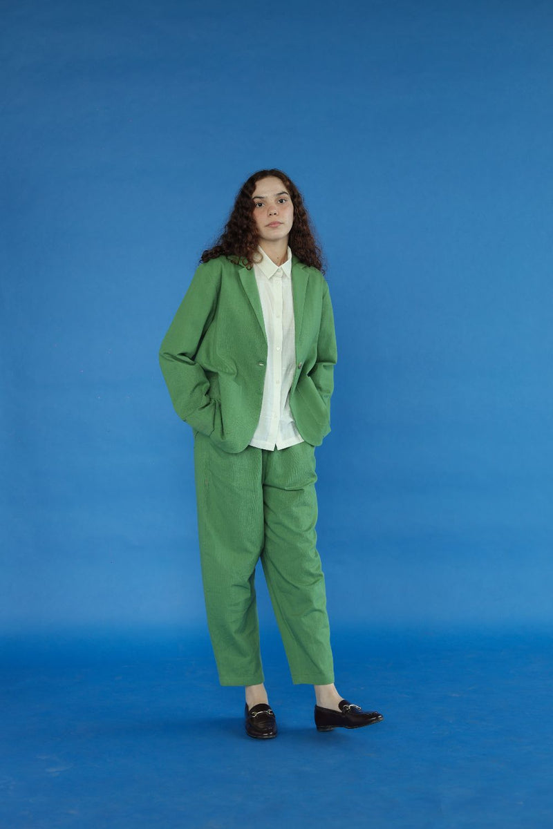 Windsor Top-Green cotton by MASON AND MILL in green color for women Worldwide
