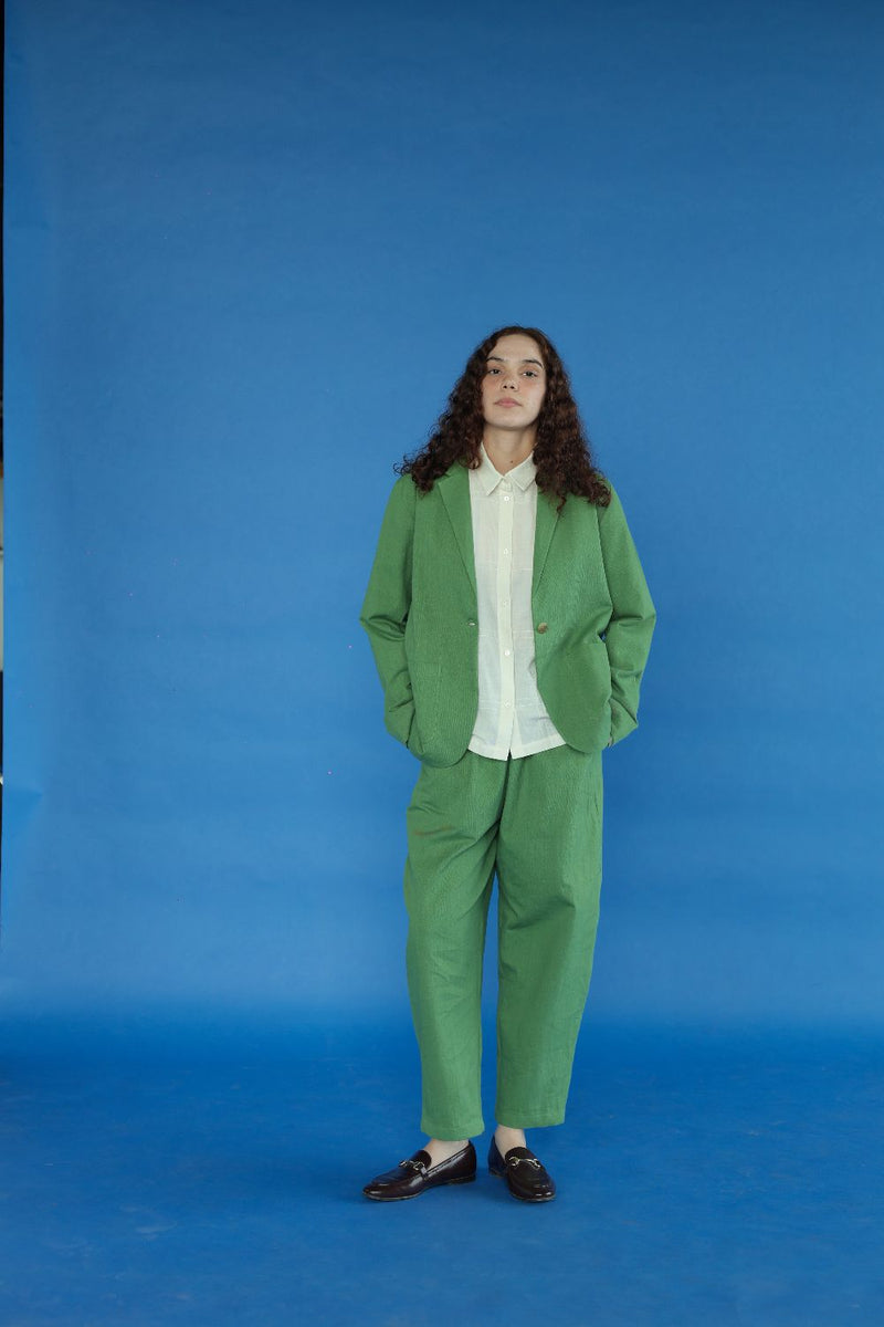 Windsor Top-Green cotton by MASON AND MILL in green color for women Worldwide