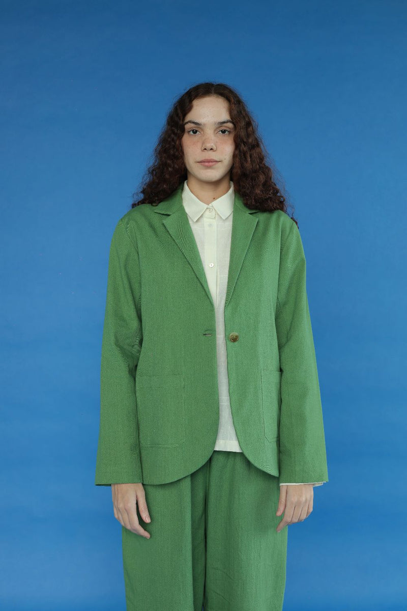 Windsor Top-Green cotton by MASON AND MILL in green color for women Worldwide