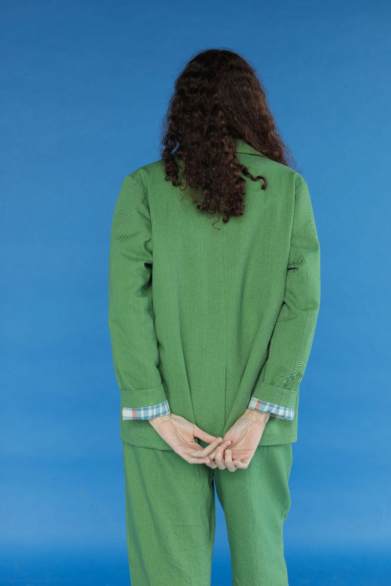 Windsor Top-Green cotton by MASON AND MILL in green color for women Worldwide