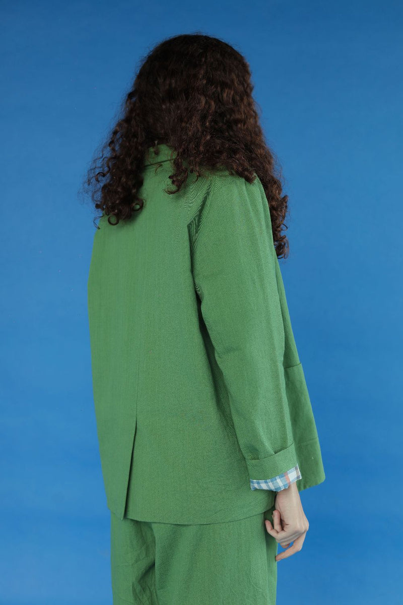 Windsor Top-Green cotton by MASON AND MILL in green color for women Worldwide