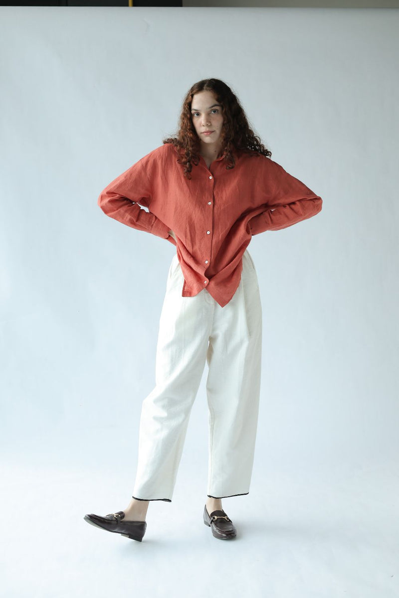 Spector Pants-White cotton by MASON AND MILL in white color for women Worldwide