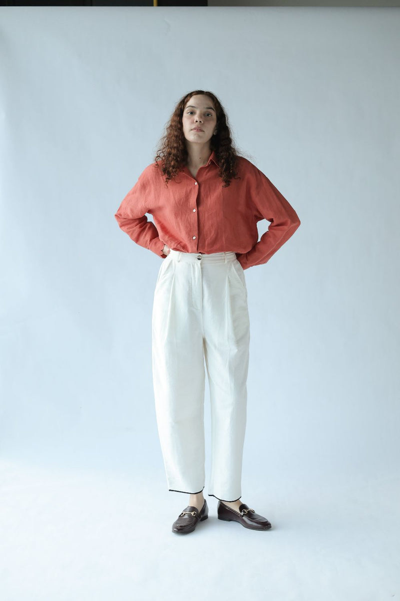 Spector Pants-White cotton by MASON AND MILL in white color for women Worldwide