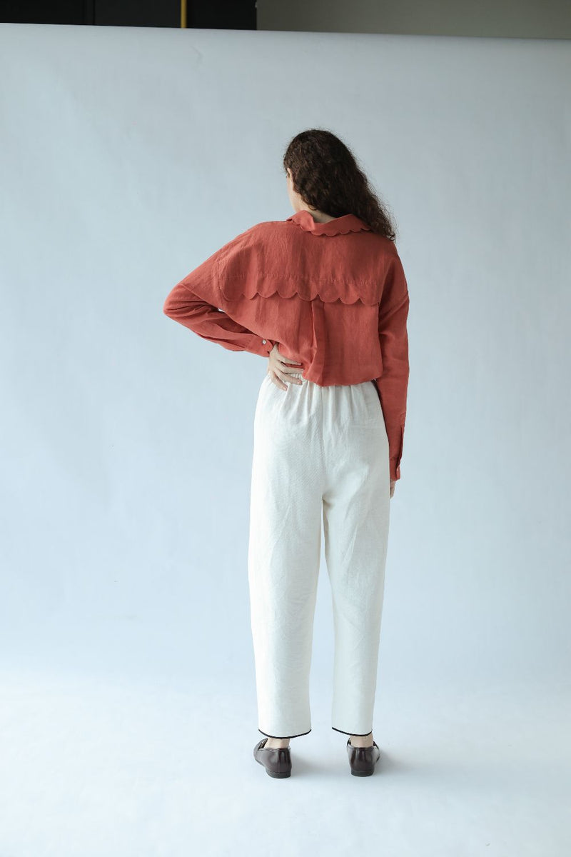 Spector Pants-White cotton by MASON AND MILL in white color for women Worldwide