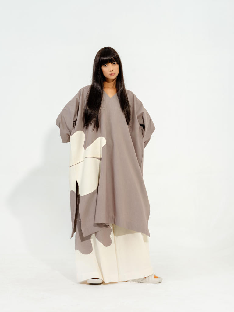 Matcha Tunic cotton matty kaftans and tunics by Stoique in steel grey, natural for women Worldwide