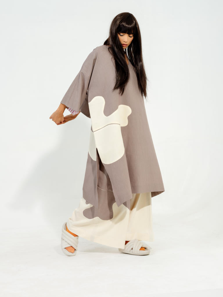 Matcha Tunic cotton matty kaftans and tunics by Stoique in steel grey, natural for women Worldwide