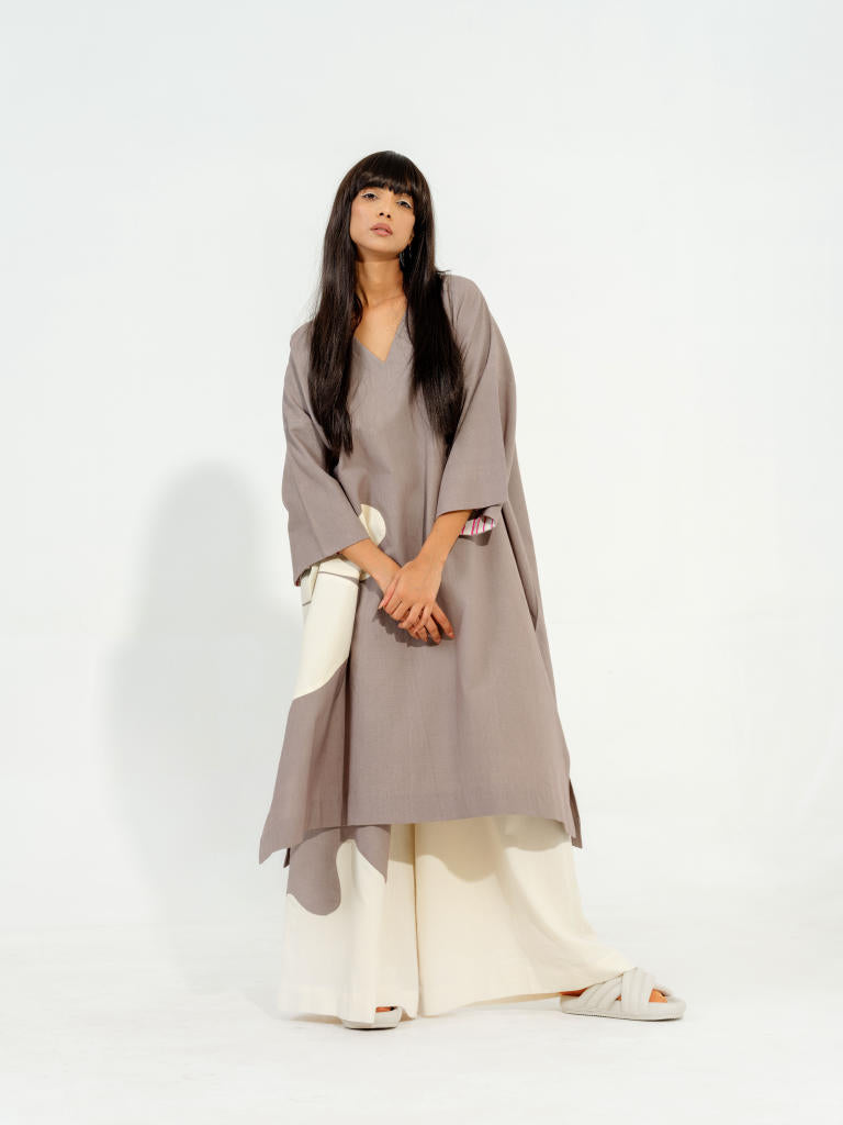 Matcha Tunic cotton matty kaftans and tunics by Stoique in steel grey, natural for women Worldwide