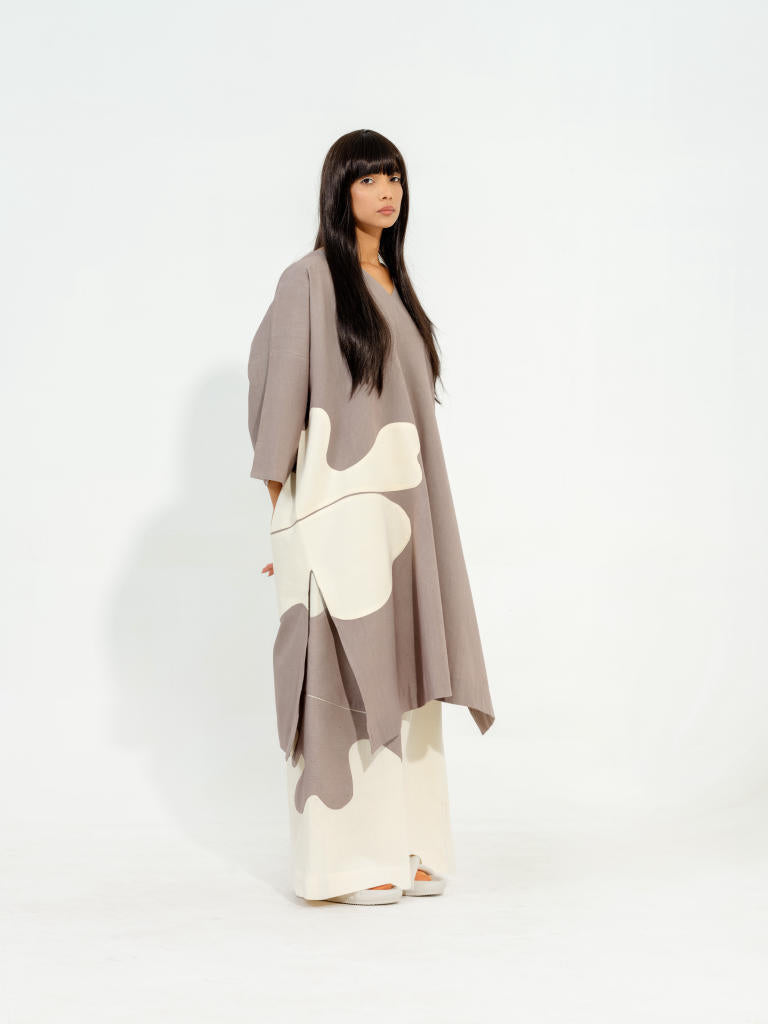 Matcha Tunic cotton matty kaftans and tunics by Stoique in steel grey, natural for women Worldwide