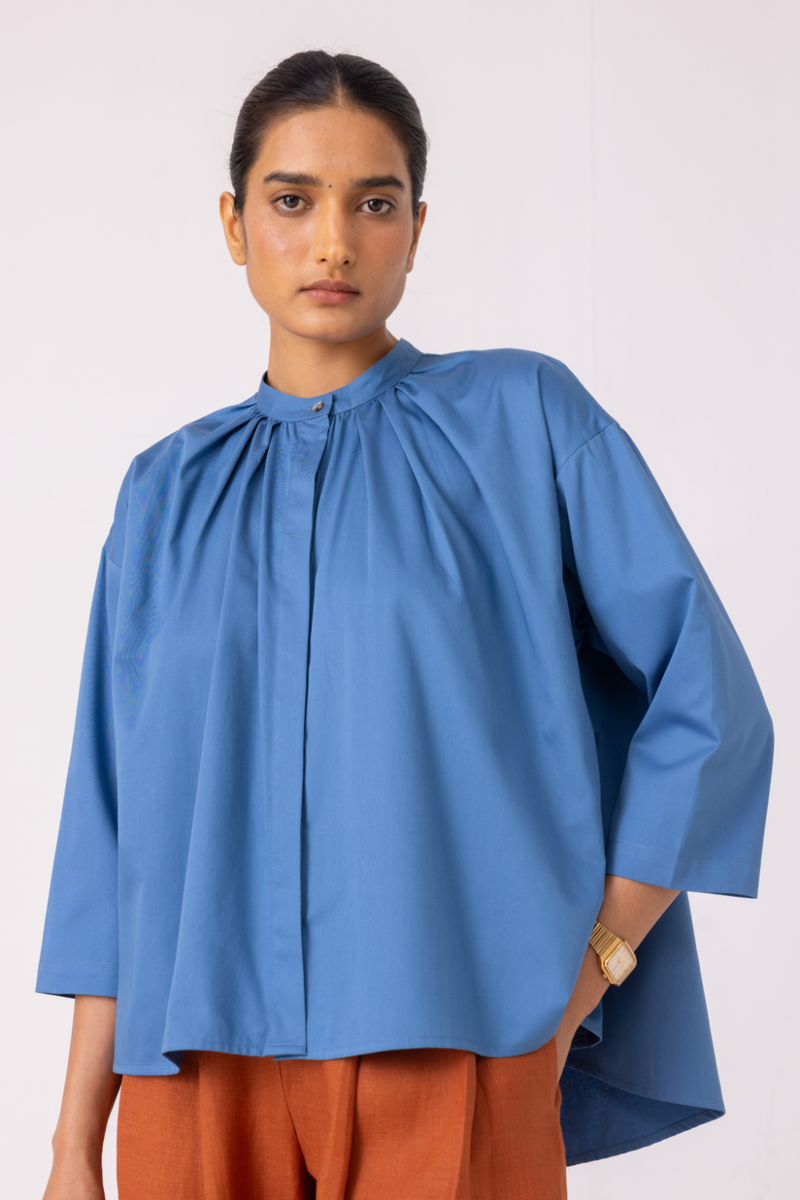 Matilda Blue Top cotton by The Summer House for women Worldwide