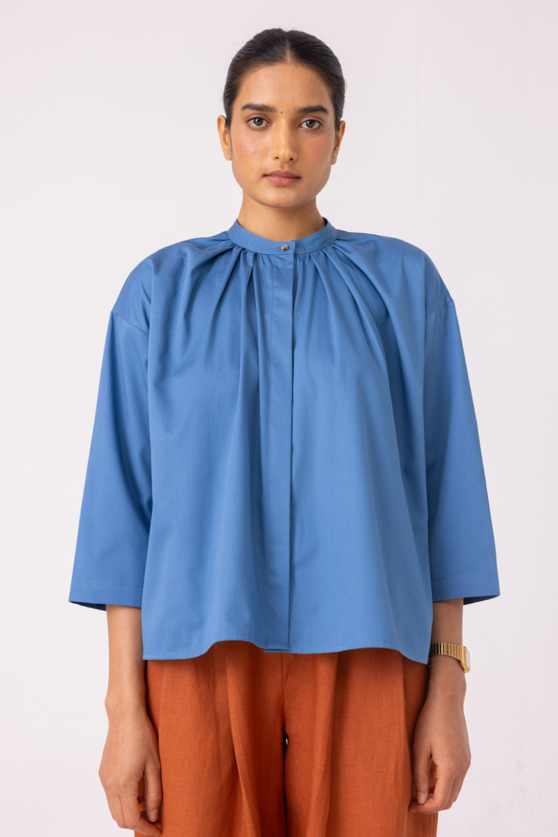 Matilda Blue Top cotton by The Summer House for women Worldwide