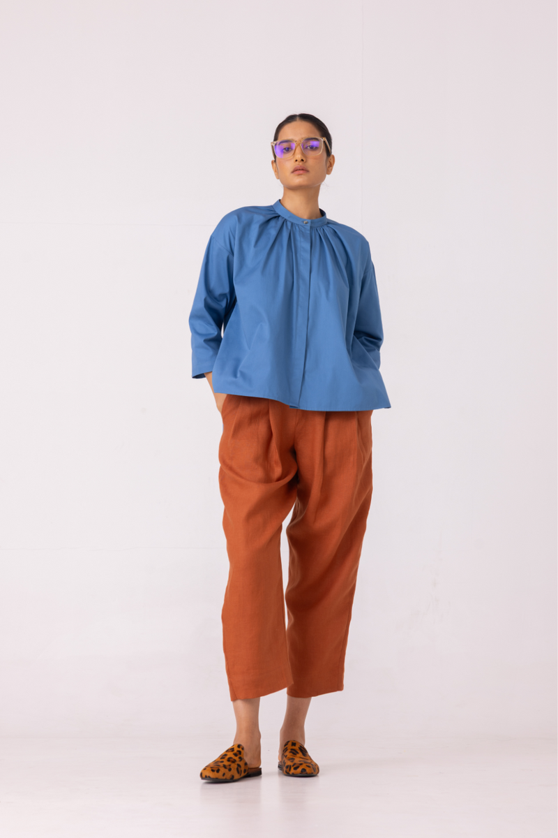Matilda Blue Top cotton by The Summer House for women Worldwide