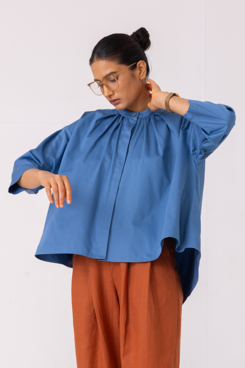 Matilda Blue Top cotton by The Summer House for women Worldwide