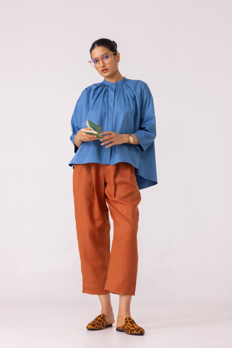 Matilda Blue Top cotton by The Summer House for women Worldwide