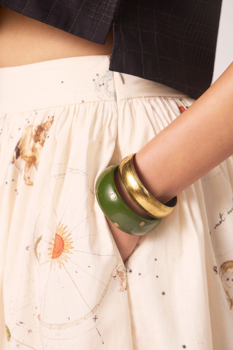Maud Zodiac Print Cotton Skirt cotton by The Summer House for women Worldwide