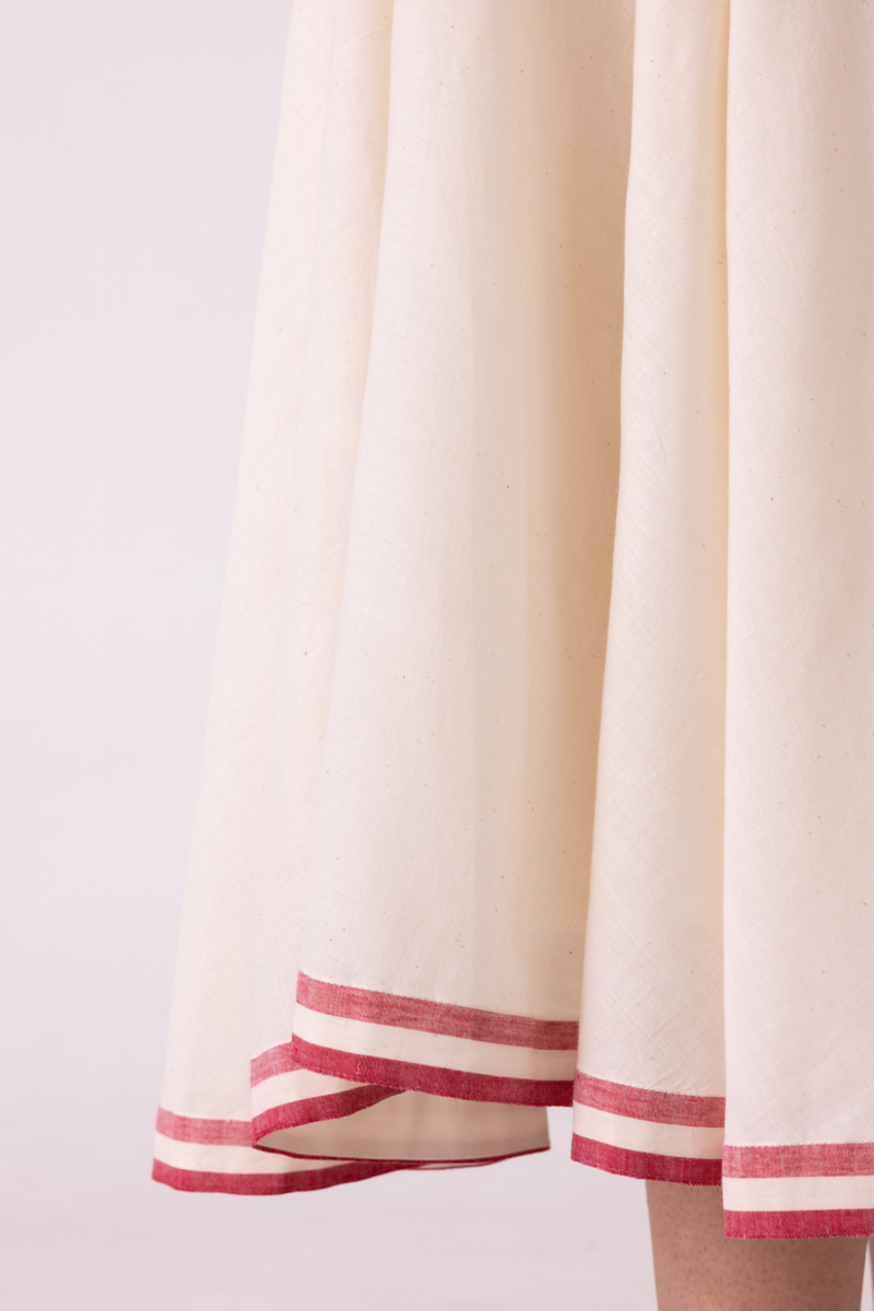 Medea Off White Handwoven Skirt cotton by The Summer House for women Worldwide