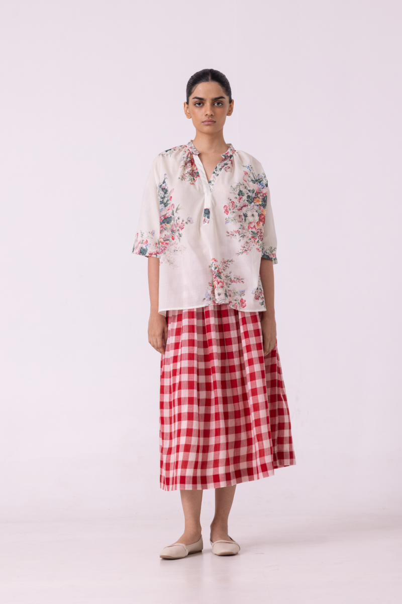 Meg Floral Printed Top cotton by The Summer House for women Worldwide