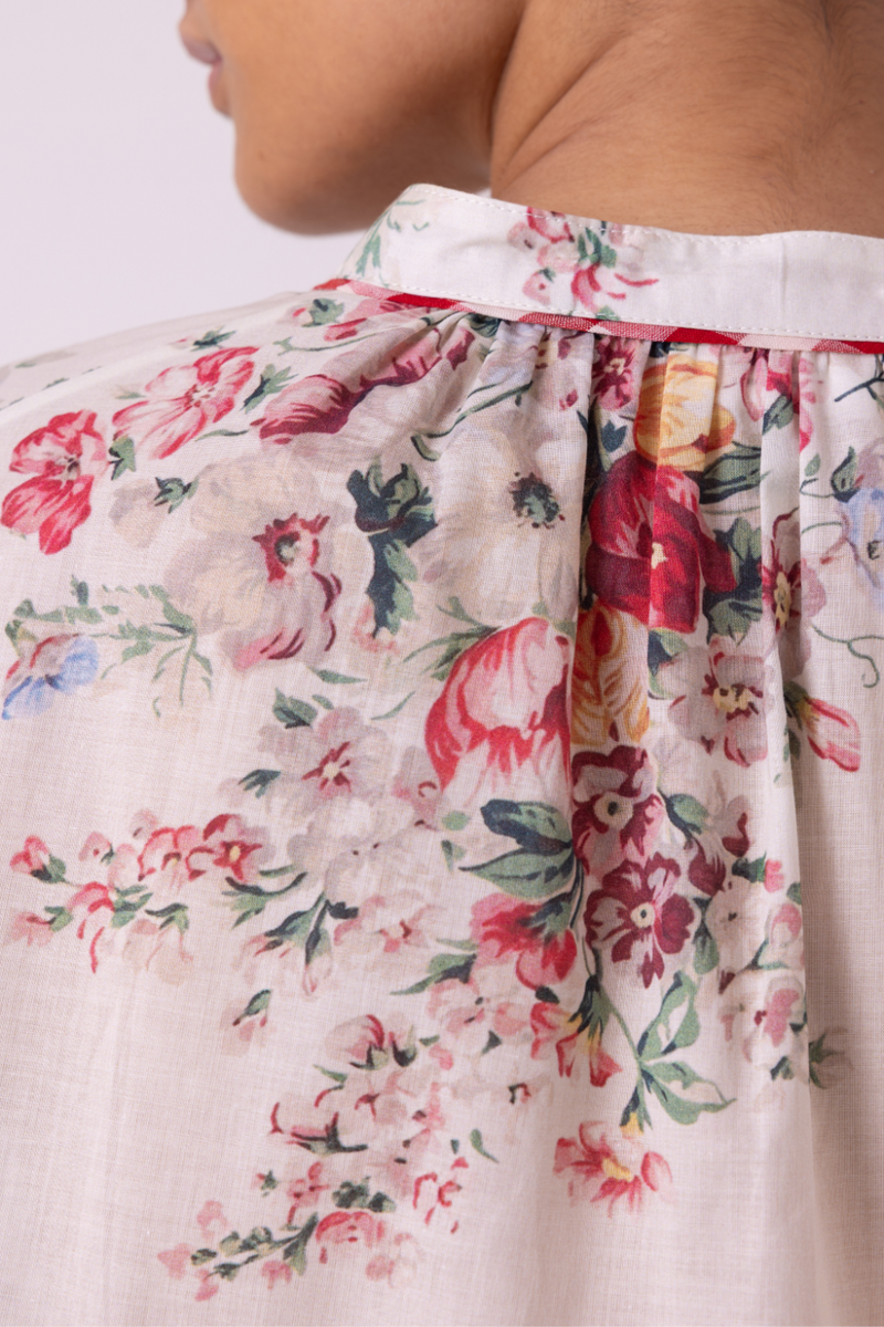 Meg Floral Printed Top cotton by The Summer House for women Worldwide