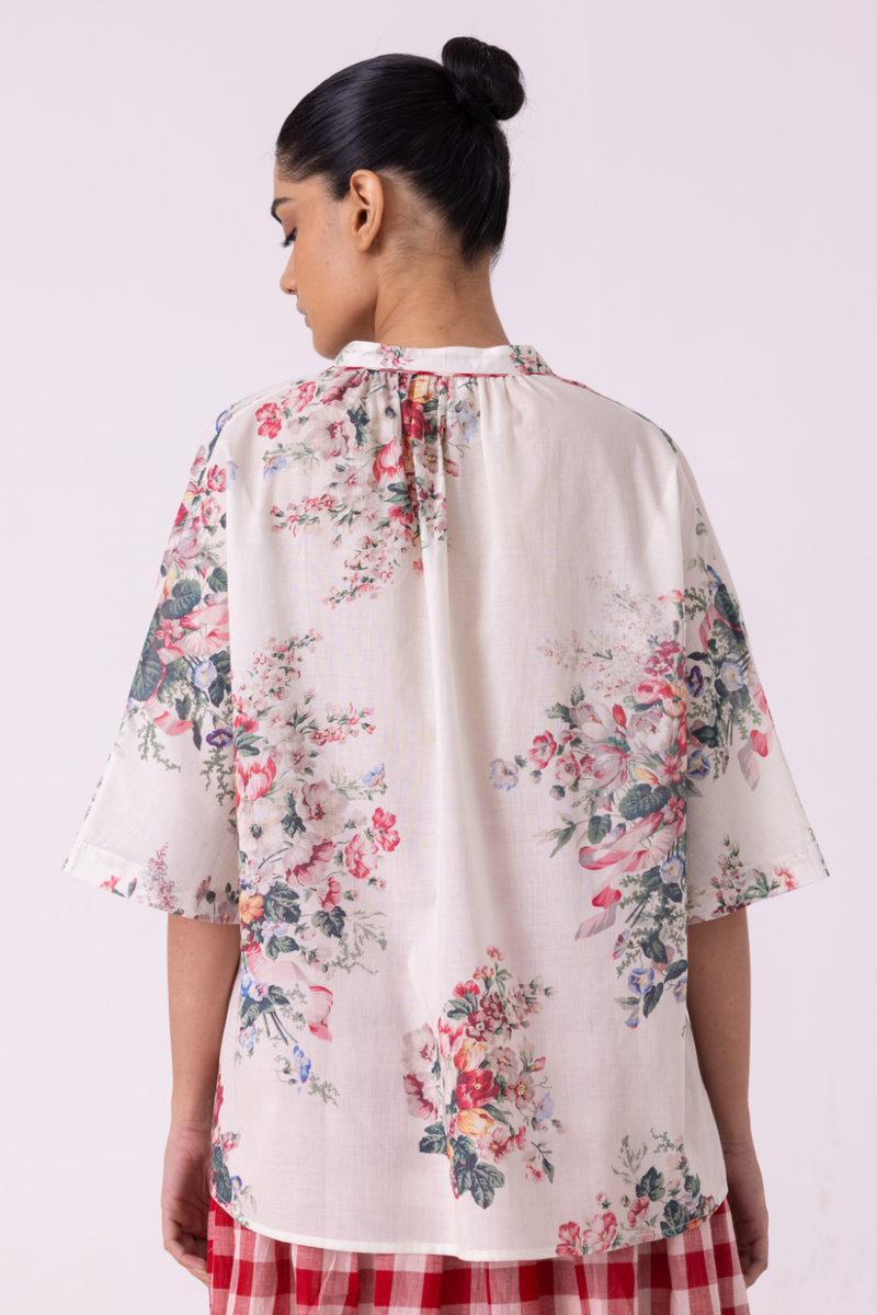 Meg Floral Printed Top cotton by The Summer House for women Worldwide