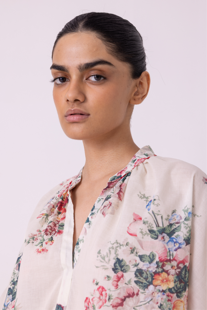 Meg Floral Printed Top cotton by The Summer House for women Worldwide