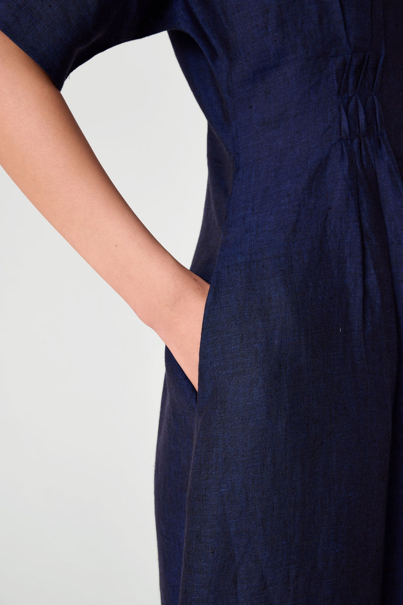 Megh Blue Linen Dress