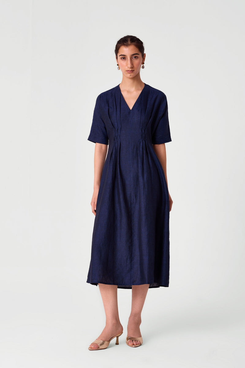 Megh Blue Linen Dress
