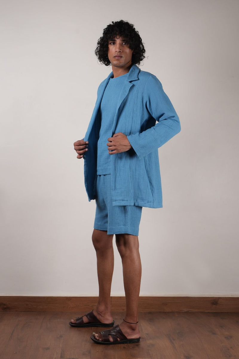 Men's Blue Crush T-Shirt, Shorts & Jacket Set (3 PCS)