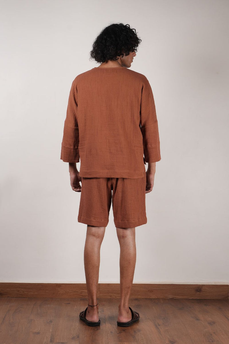 Men's Brown Crush T-Shirt & Shorts Set (2 PCS)